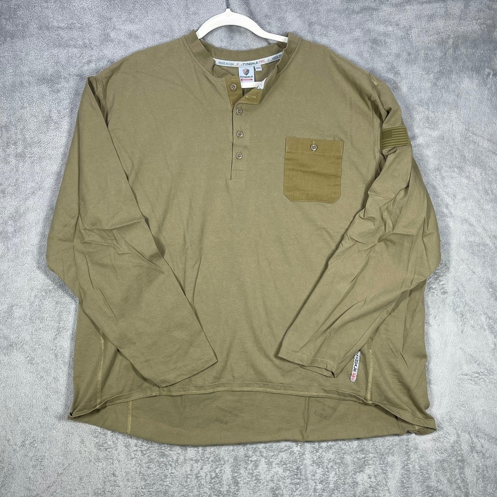 Tyndale FR Shirt Mens 3XL Regular CAT 2 8 Cal NFPA 2112 Henley Made USA Work